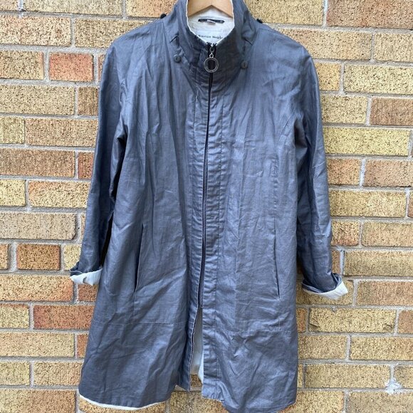 Vintage 1998 Bianca Nygord Linen Shell Designer Jacket Gray - Picture 12 of 14